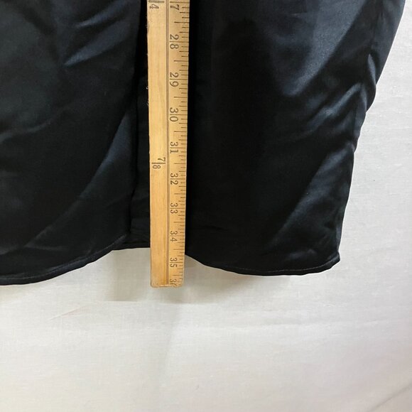 Future Collective Women's XS Black Holiday Sweetheart Bubble Satin Midi Dress - Picture 14 of 14